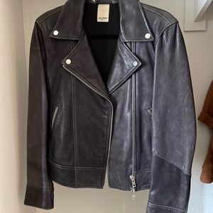 Leather biker jacket